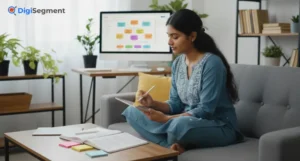 Digital marketer at Digi Segment creating detailed Social Media Marketing Notes to plan and optimize smarter online strategies.