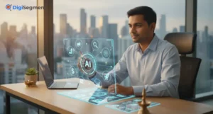 Professional marketer using advanced Marketing AI Tools at Digi Segment to enhance digital strategy and business growth.