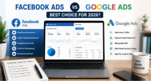 Facebook Ads vs Google Ads comparison showing PPC strategies, ROI insights, and ad performance by Digi Segment (2026)