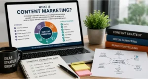 What is content marketing guide showing strategy, content planning, and digital marketing workflow by Digi Segment.