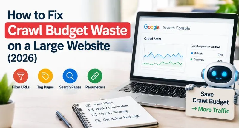 How to fix crawl budget waste on a large website (2026) – Digi Segment guide with Search Console crawl stats and URL fixes